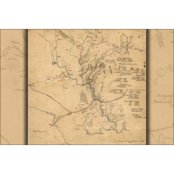 24"x36" Gallery Poster, map of First battle of Manassas