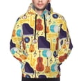 thumbnail image 3 of Zufioo Musical Instruments Design Fleece Comfortable Hoodie for Mens,Sweatshirt for Men,Pullover Hooded Sweatshirt for Men -Medium, 3 of 5