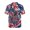 Eagle Fireworks Tie Dye, variant on Comfortable Men's Short Sleeve Button Down Shirt, Soft Breathable Men's Short Sleeve Shirt for Travel Beach, Polynesian Tribal Print
