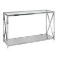 thumbnail image 1 of Home Gear Tiger Modern Stainless Steel Console Table in Silver, 1 of 3