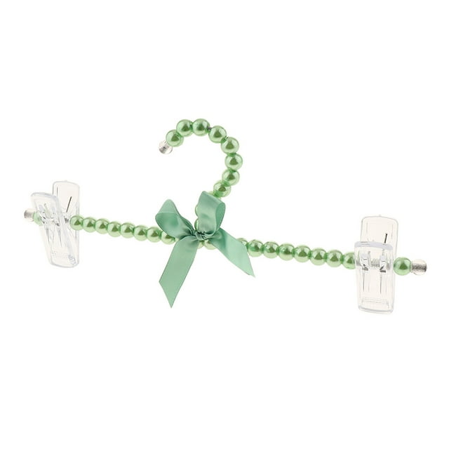 GUOOL Cintres Princesse Perles Crochet avec Nœud pour Filles Enfants Vert