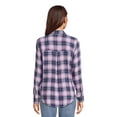 thumbnail image 4 of Time and Tru Women's Button Front Soft Shirt with Long Sleeves, Sizes XS-XXXL, 4 of 6