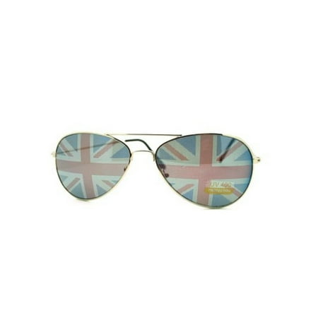 British Flag Aviator Sunglasses Union Jack Black Frames England UK Patriotic