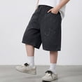 thumbnail image 5 of Baggy Jean Shorts for Boys Girls Straight Leg Loose Fit Denim Jorts Summer Bermuda Denim Shorts Vintage Y2K Streetwear Shorts for Boys & Girls (Black2 9-10 Years), 5 of 8
