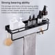 thumbnail image 3 of Estante De Almacenamiento Hueco De Aluminio Espacial Estante De Almacenamiento De Rodamiento Fuerte Organizador De Soporte De Cocina Montado En La Pared Con 5 Ganchos Para Baño De Cocina Yuarrent HA026885-02, 3 of 7