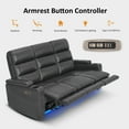 thumbnail image 6 of MCombo 77.6" 3 Seats Power Reclining Sofa, Home Theater Seating with LED Light & Armrest Storage, Faux Leather, Dark Grey, 6 of 9