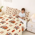 thumbnail image 3 of Erosebridal Fire Fighting Truck Bed Sheets for Kids, Cute Cartoon King Sheets, 4pcs, 3 of 5
