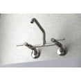 thumbnail image 3 of Kingston Brass KS823SN Concord Two-Handle Wall-Mount Kitchen Faucet, Brushed Nickel, 3 of 5