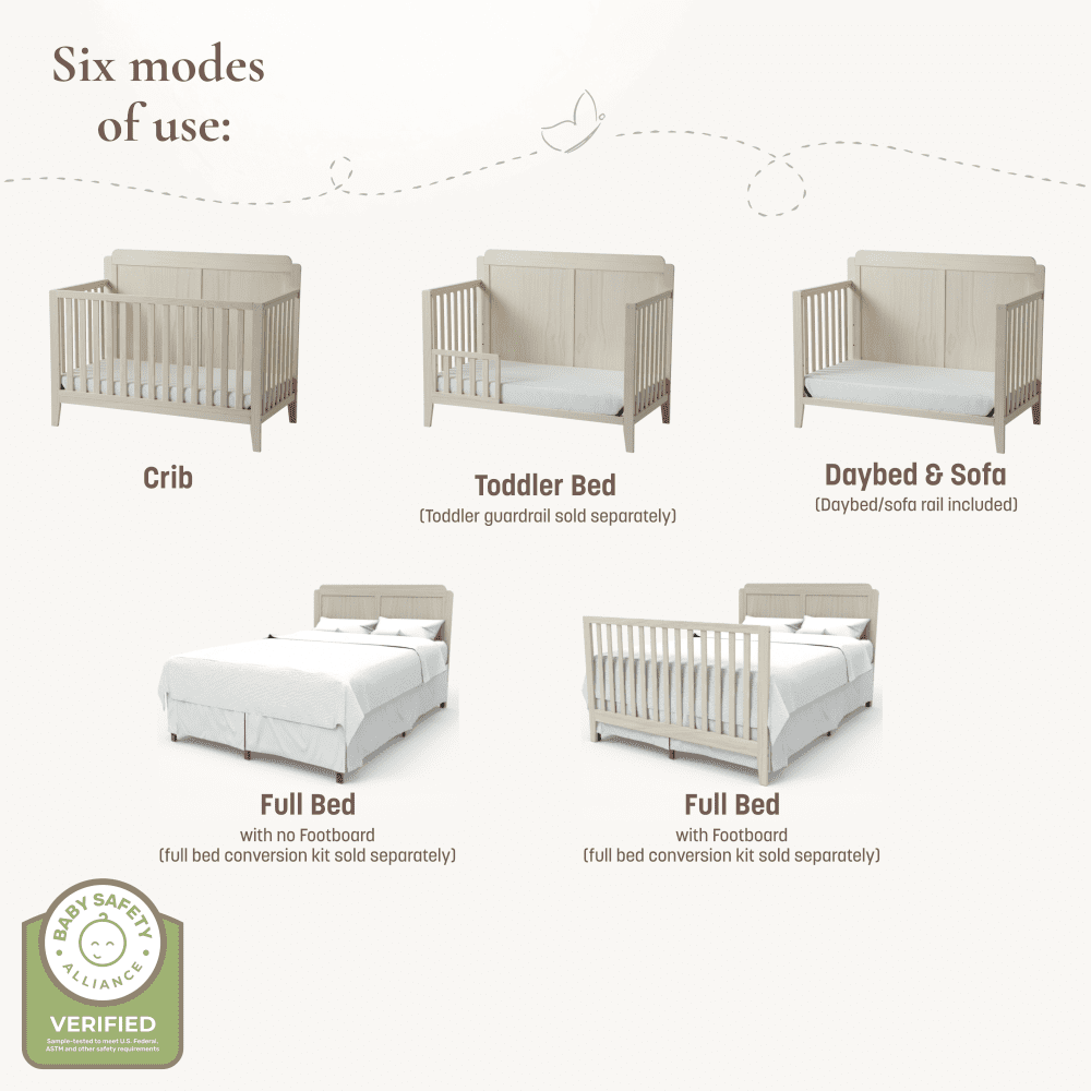 Little Seeds Sprig 6-in-1 Convertible Crib