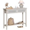 thumbnail image 1 of VASAGLE Mesa de Consola para Recibidor, Mesa de Entrada Delgada, Mesa de Sofá con 2 Cajones, Esquinas Redondeadas, Estilo Boho, Beige Avena MLNT016K66, 1 of 7