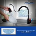 thumbnail image 3 of Kitchen Tap Extendible High Pressure Kitchen Tap 360° Swivelling Stainless Steel Mixer Tap Kitchen with Ceramic Cartridge Leak-Proof 2 Jet Types Chrome, 3 of 5
