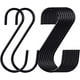 thumbnail image 1 of Ganchos en forma de S de acero inoxidable, 10 Uds., para cocina, baño, dormitorio (negro), 1 of 5