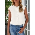 thumbnail image 3 of Chaleco de Traje PRETTYGARDEN Crop Top para Mujer Verano Elegante Beige, 3 of 9