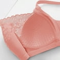 thumbnail image 5 of Stylish SMihono Womens Sexy Lace Everyday Bra Solid Color Full Coverage Underwear Wire Free Breathable Comfy Push Up Bralettes Pink 36/80BC, 5 of 6