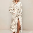 thumbnail image 2 of Gifts for Mom Cotton Robes for Women Fuzzy Women's Nightgowns & Sleepshirts Oversize Cute Women's Sleepwear House Womens Robe White, 2 of 5