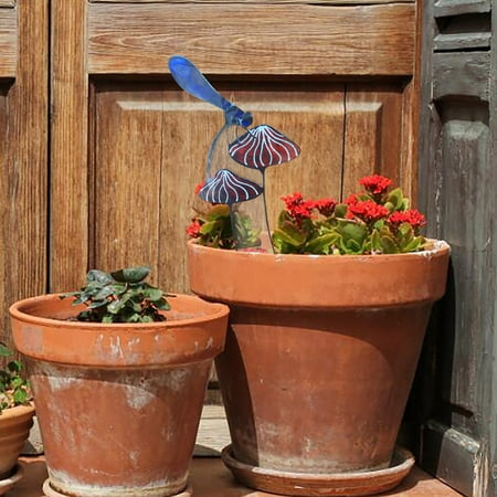 

NIUREDLTD Colorful Acrylic Dragonflies Garden Pile Flower Pot Decorative Insert