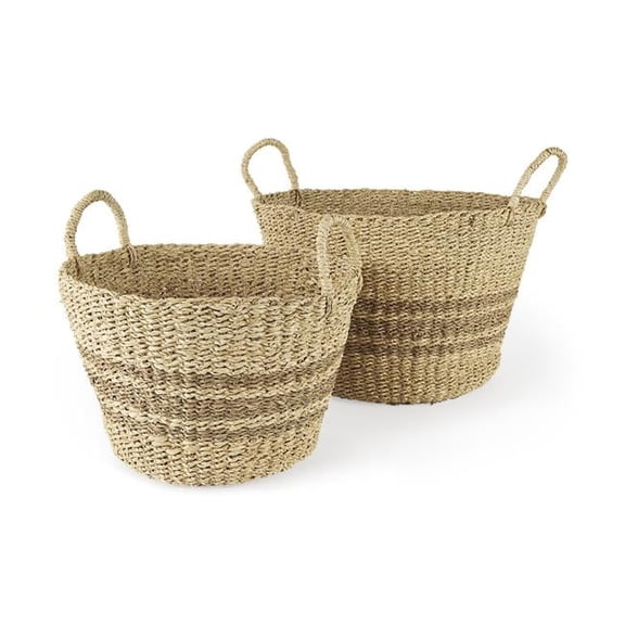 11.81 x 17.71 x 17.71 in. White Detailed Wicker Storage Baskets