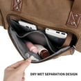 thumbnail image 6 of WITZMAN Mens Duffle Bags for Traveling Canvas Weekender Travel Bag Expandable Overnight Bag Carry on Bag(A8007 Brown), 6 of 10