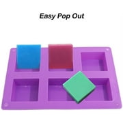 3 Packs 6 Cavities Silicone Cake Baking Mold (Purple, Blue, Pink), DaKuan Baking Mold Cake Pan, Biscuit Chocolate Mold, Ice Cube Tray, Soap Mold