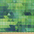 thumbnail image 2 of Ambesonne Mosaic Fabric by the Yard Upholstery, Green Monochrome Triangles, 1 Yard, Multicolor, 2 of 5