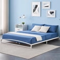 thumbnail image 1 of Low tamaño completo size marco de cama: 6 - pulgada heavy - duty metal platform, no box spring, noise - free, non - slip, fácil montaje, blanca, 1 of 7