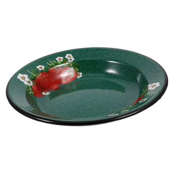 PENIKOKO Enamelware Pasta Bowl Set 8.7x8.7x2.0 Inch Green Kitchen Food Storage Dish