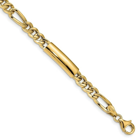 Diamond2Deal 14k Yellow Gold Men's Polished Fancy Link Bracelet for Men 8.5"