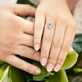 thumbnail image 4 of Jamaica - Moissanite Oval Cut Lab Diamond Halo Engagement Ring, 4 of 4