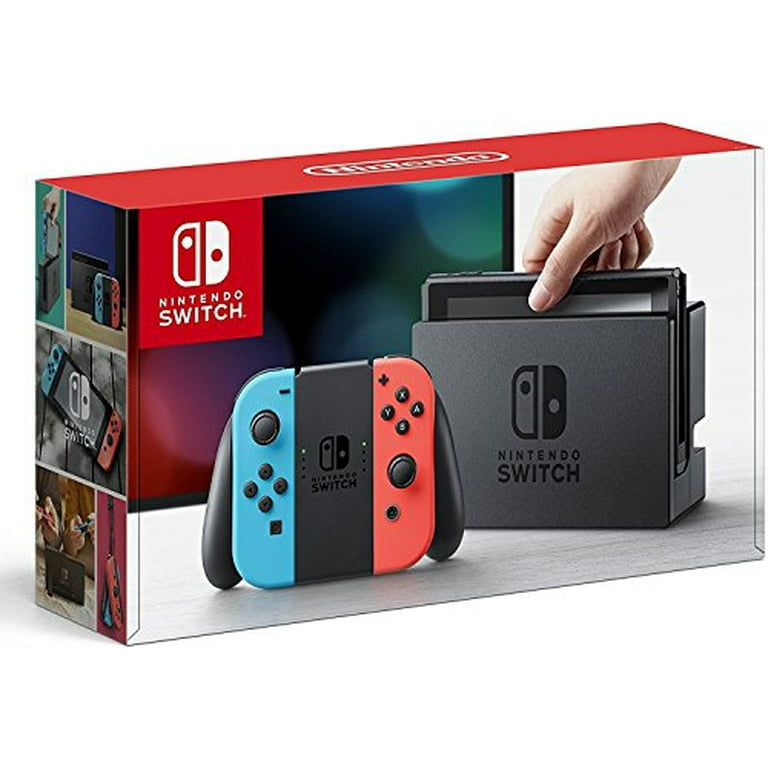 Nintendo Swtich 6 items Bundle:Nintendo Switch 32GB Console Neon Red and Blue Joy-con,64GB Sd Card,4 Game Disc1-2-Switch Just Dance2017 The Legend of