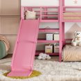 thumbnail image 3 of Twin-Over-Twin Metal House-Shaped Bed Frame with Multi-Functional Storage Stairs, Kids Bunk Bed with Slide, 3 of 10