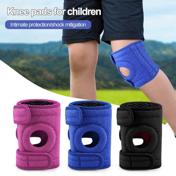 1Pc Youth Kids Knee Brace Patella Stabilizer with Adjustable Fastener Tape Soft Non-Slip Design Knee Support Strap Royal Blue,Pink