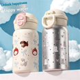 thumbnail image 2 of Cute Stainless Steel Water Bottle with Straw 500ML Kawaii Water Bottle for Hot or Cold Drinks Adorable Travel Mug, 2 of 5