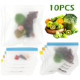 thumbnail image 2 of 10 Pcs Sacs Réutilisables de Rangement pour Aliments, Extra Épais, Sac de Congélation à Fermeture Éclair, Sac à Sandwich pour la Maison et le Voyage, 2 of 11