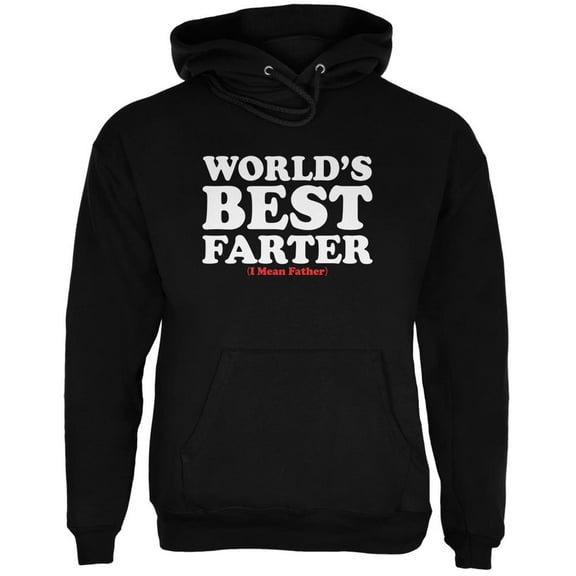 Fathers Day Worlds Best Farter Black Adult Hoodie - X-Large