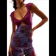 thumbnail image 1 of Vestidos Largos de Verano Y2K con Encaje, Retazos, , Estampado Floral, Escote Corazón, Espalda Descubierta y Abertura para Mujer Púrpura M, 1 of 7