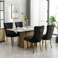 ODUSE-DAILY Set of 6 Black Velvet Dining Chairs, Tufted Upholstery, Gold Legs - Walmart.com