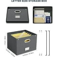 thumbnail image 2 of File Organizer Box File Box for Letter Size Files Storage Hanging File Folder Organizer with Mesh Pocket on Lid Portable Filing Box with Handle for Office/Home/School( ), 2 of 8