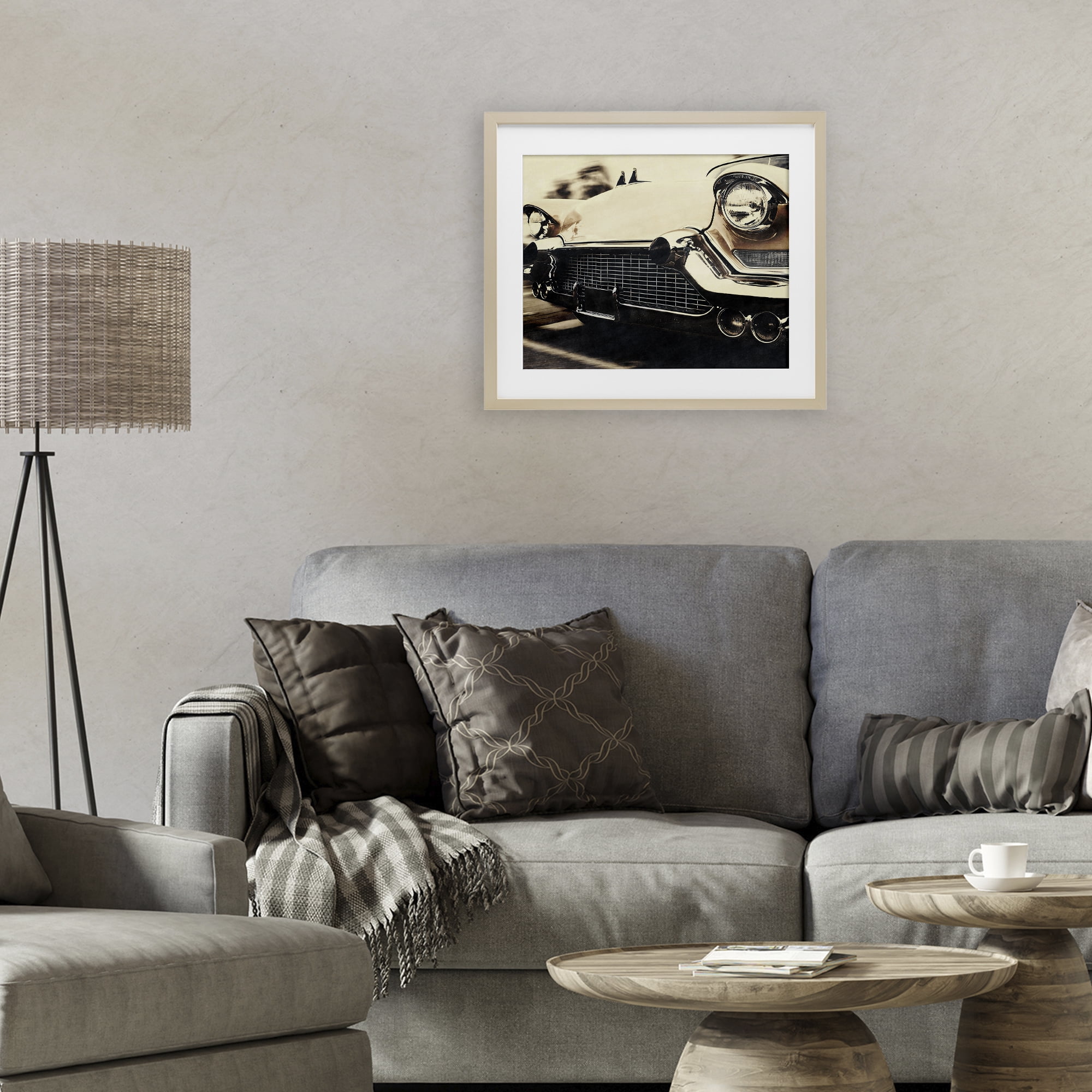Stupell Industries Vintage Ride Headlights Birch Framed Print Under Glass, design by Marcus Prime