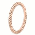 thumbnail image 3 of 925 Sterling Silver Pink Plated Twisted Stackable Ring Fancy/, 3 of 8