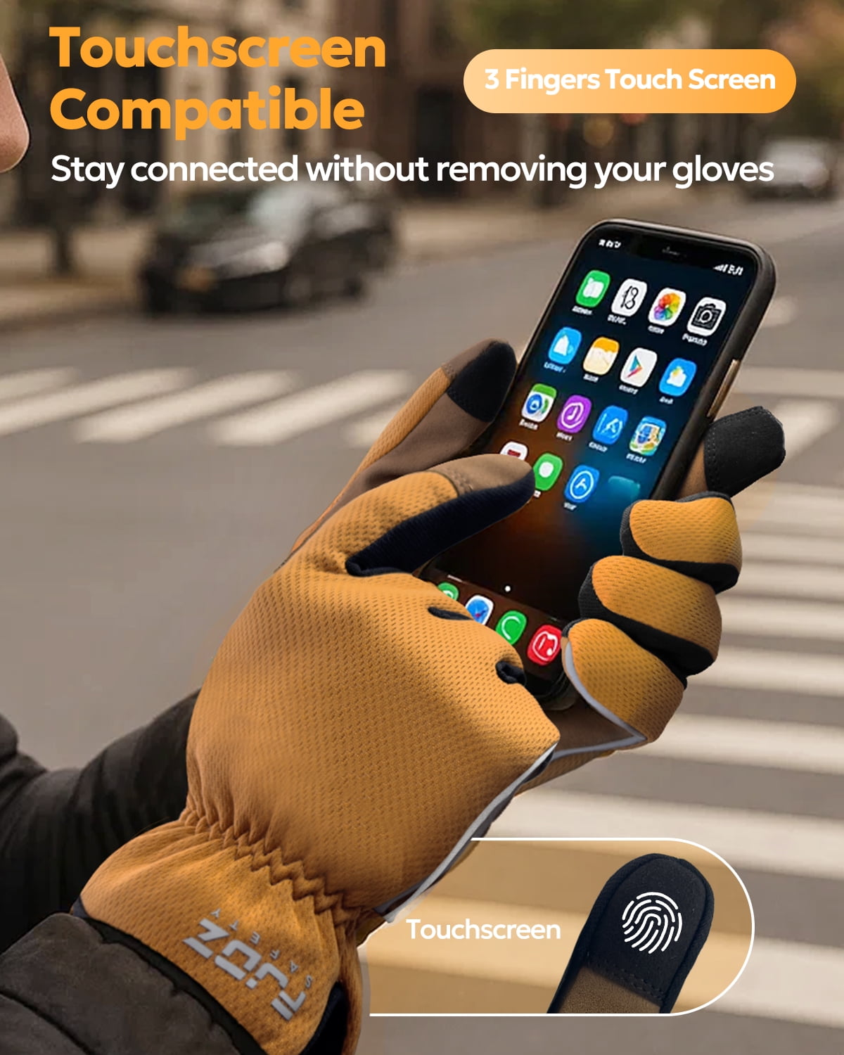 Thermal Winter Work Gloves for Men, High Dexterity Cold Weather Glove for Driving, Gardening, Motorcycle, and Mechanics