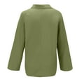 thumbnail image 6 of AOOCHASLIY Ladies Tops Clothes Women Fashion Solid Long Sleeved Loose Tops Cotton and Linen Shirt V-Neck Blouse, 6 of 7