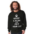 thumbnail image 5 of Keep Calm Pet Your Cat Kitty Lovers Sweatshirt for Men or Women Brisco Brands S, 5 of 5