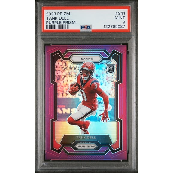 2023 Panini Prizm Purple Prizm Tank Dell #341 RC PSA 9
