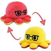 The Original Reversible Octopus (Glasses) Happy Yellow/Angry Red Plush