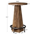 thumbnail image 3 of Tribesigns Bar Table with Metal Footrest, 37.4" High Round Pub Table for Small Bars, Small Home Bar Unit for Dining Room, Rustic Brown (2Packs), 3 of 7