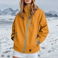 thumbnail image 2 of Arlun 2025 Fall Winter New Jackets for Women Fashion Bright Colors Zipper up Oversized Comfy Warm Hooded Coat Lightweight Windbreaker Waterproof Outdoor Jacket with Pockets Orange L, 2 of 4