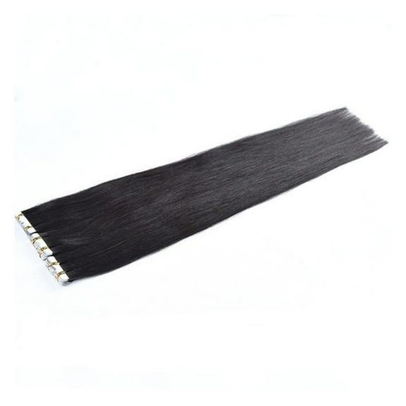 Raindrops Tape In Virgin Human Hair Extensions Black 1Pack 25.6x1.6x0.4in