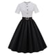 thumbnail image 1 of Vestidos Para Mujer Midi Vestidos Retro Vintage Punto Costura Plisado Lazo Hinchado Manga Corta Cuello Redondo Vacaciones Vestido de Dos Piezas Odeerbi  ODB152226, 1 of 9
