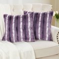 thumbnail image 2 of Home Soft Things Plush Striped Faux Fur Pillow Covers, Set of 2, 20"x20", Cacuso, 2 of 8