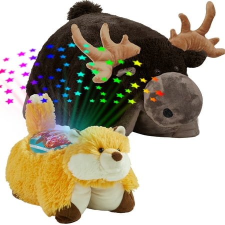 Pillow Pets Wild Animal Combo Pack-Chocolate Moose Pillow Pet and Wild Fox Sleeptime